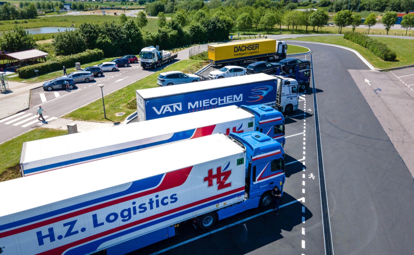 Fleet depot with electric vehicles